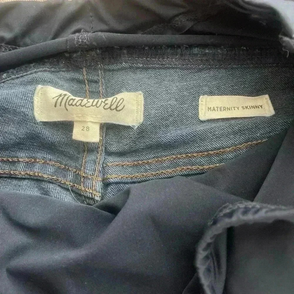 Madewell Maternity Over-The-Belly Skinny Denim Jeans Pants Dark Wash Size 28 - Picture 8 of 13